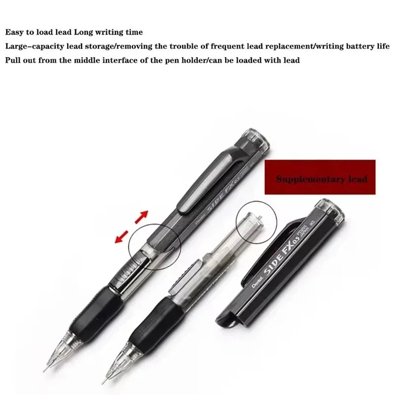 Japan Pentel Mechanical Pencil PD255 One-handed Side Press Lead Constant Core Automatic Pencils Efficient Work Study Stationery