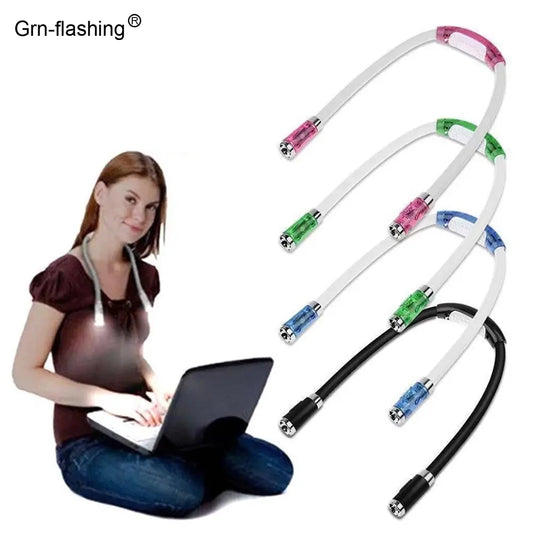 Handsfree LED Neck Light Adjustable Flexible Reading Light Knitting Crocheting Book Light Bedside Reading Lamp For Work Running