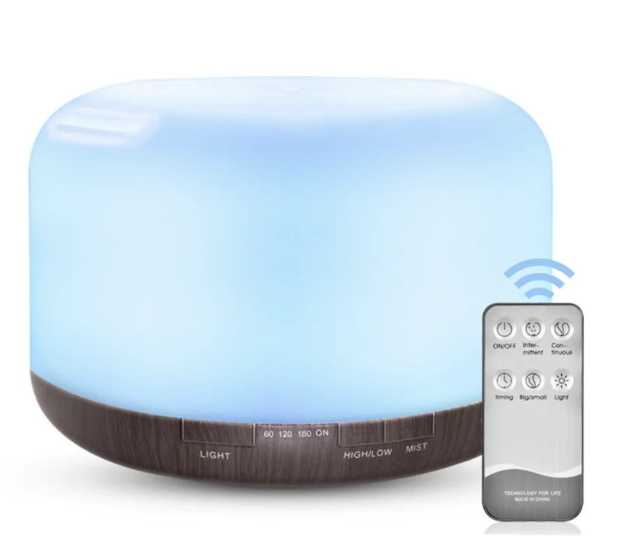 500ml Air Humidifier Essential Oil Diffuser Aroma Aromatherapy With ColorLamp or Warm Lamp