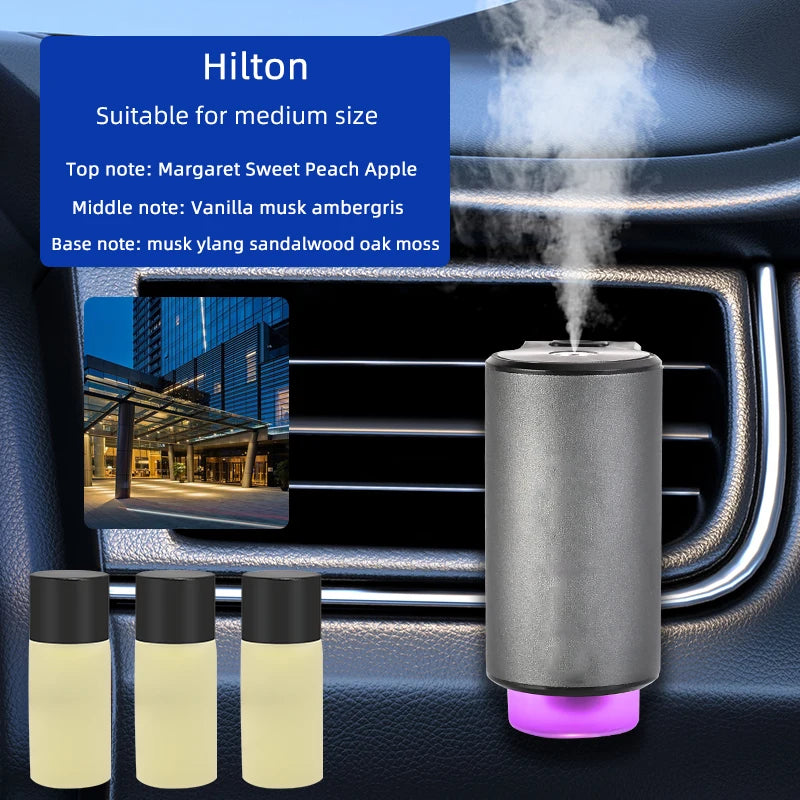 Smart Car Air Freshener Diffuser, Three Adjustable Modes, Intelligent Car Aroma Diffuser with 3pcs Essential Oil