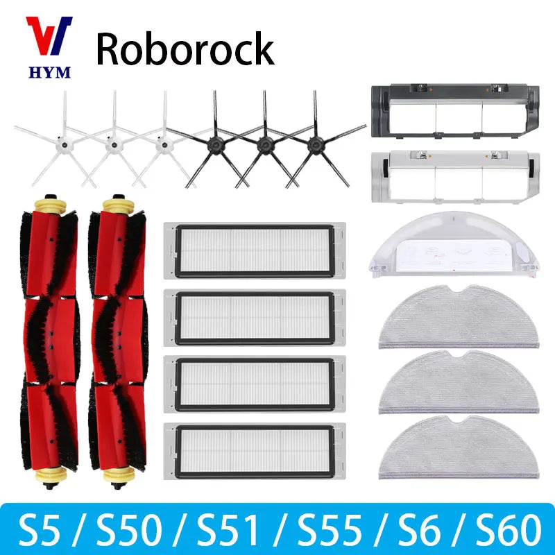 Roborock S5/S6 Accessories Kit – HEPA Filter, Mop & Side/Main Brushes