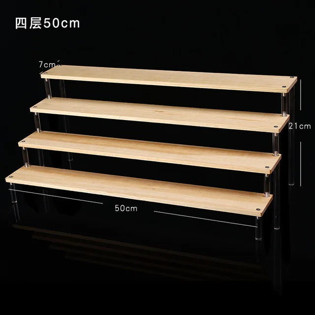 1-5 Tier Acrylic Display Stand,Clear Display Riser Rack for Cupcake,Perfume Doll Décor and Organizer Amiibo Funko POP Figures