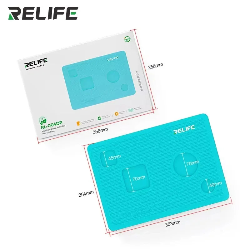 RELIFE RL-004DP Professional Film Silicone Pad Multi-Function Anti-Skid Mat for Repair Mobile Phone Flat Panel Repair Work Mat