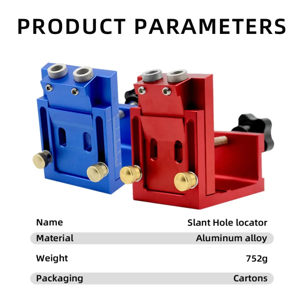 Pocket Hole Jig,Two Hole Wood Jig System Kit with Drill Guide and Step Drill Bit and Wooden Plugs and Screws for Joinery Work