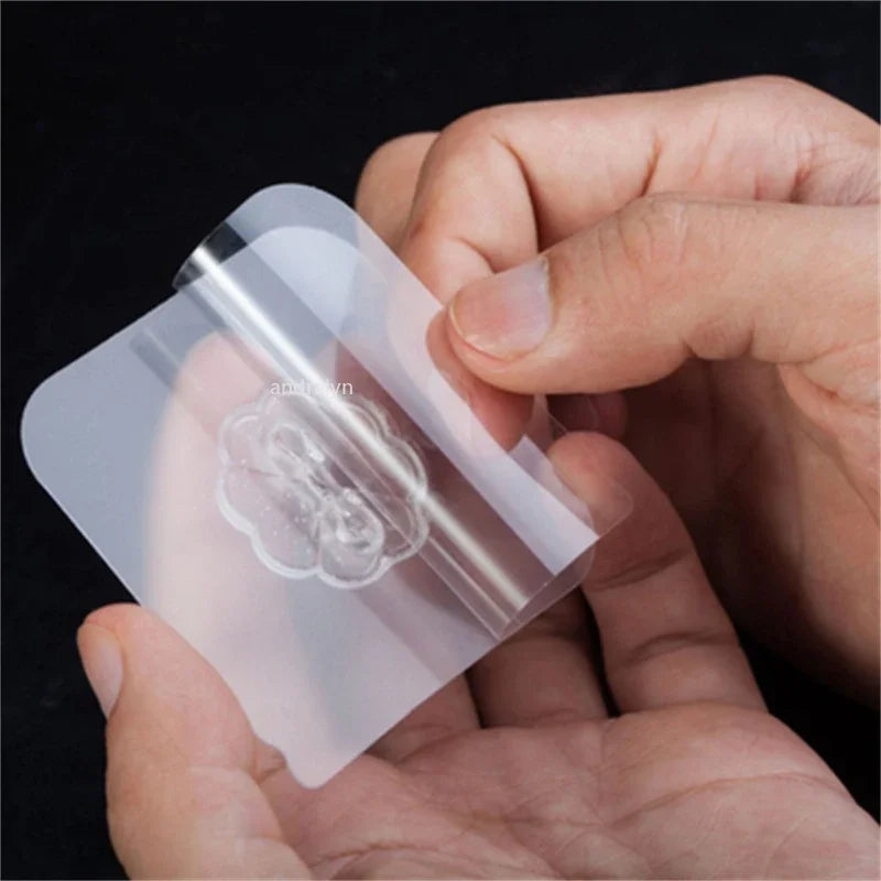 1/5/50pcs Transparent Stainless Steel Self-Adhesive Hooks Bathroom Towel Clothes Storage Sticker Hook Key Hangers Storage Holder