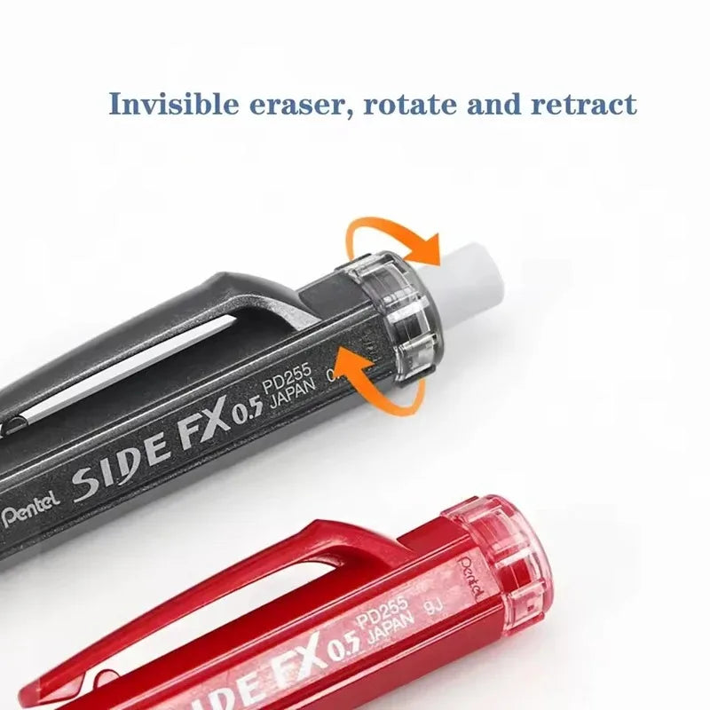 Japan Pentel Mechanical Pencil PD255 One-handed Side Press Lead Constant Core Automatic Pencils Efficient Work Study Stationery