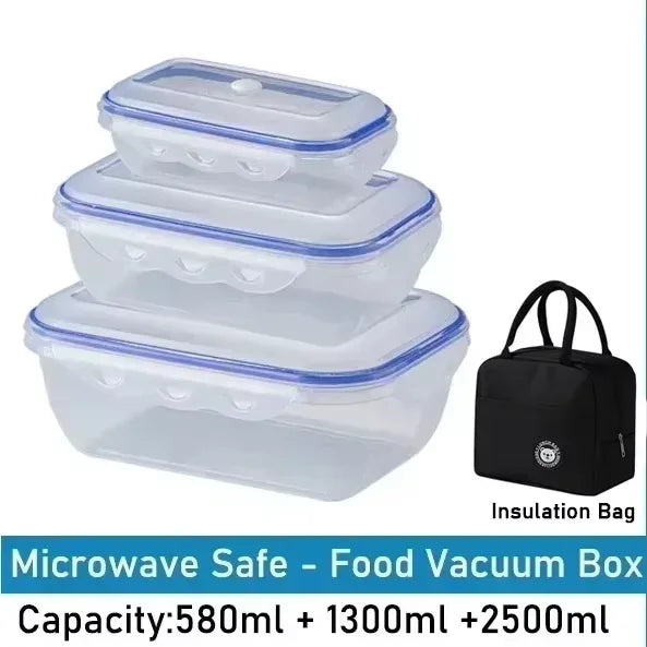 Vacuum Food Storage Box Transparent Storage Container Fridge Organizer Microwave Safe Fresh-Keeping Sealing Box Food Dispenser