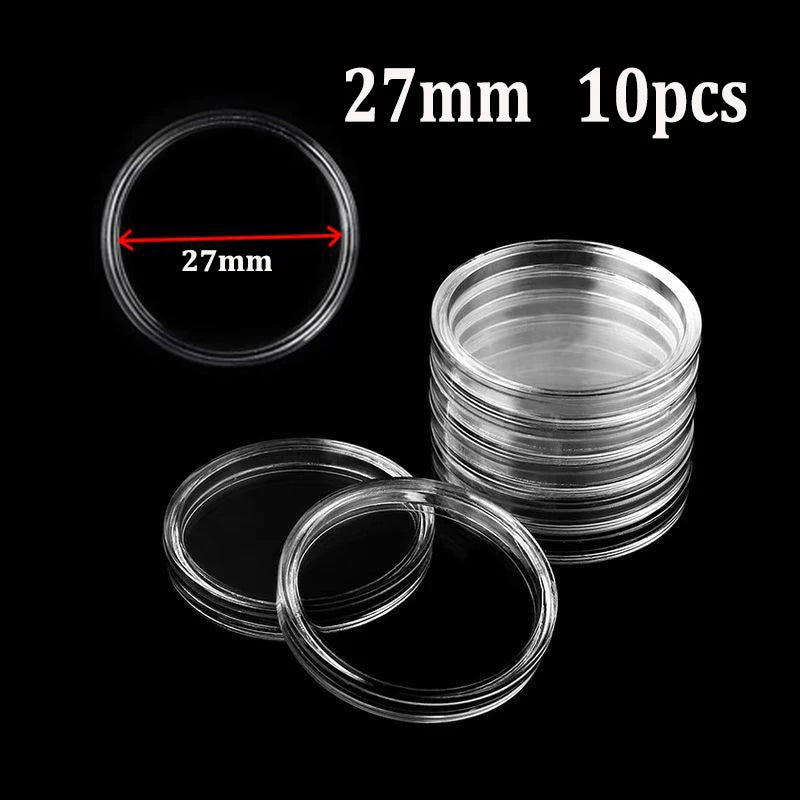 21/23/25/30/32/38/40/45mm Coinning Capsules Storage Box Clear Plastic Coinning Cases Holders Protector Coinning Capsules Storage