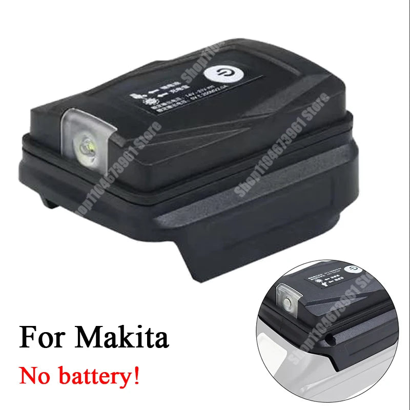 Adapter LED Lights Lamp Flashlight Torch USB Mobile Phone Charger For Makita 18V Li-ion Battery BL1830 BL1815 Power Bank