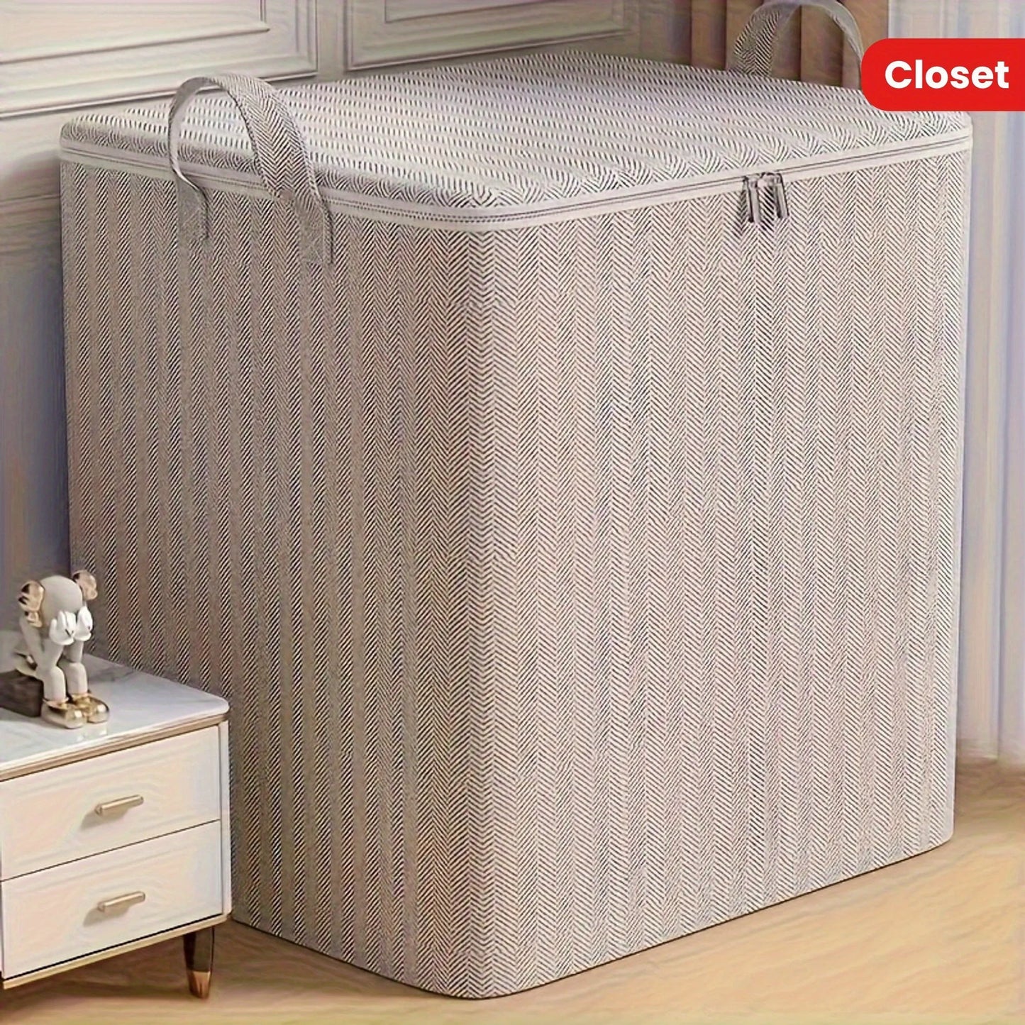 Extra Large Storage Box with Lid Modern Space Saving Design Durable for Clothes Bedding Home Organization Wardrobe Moving