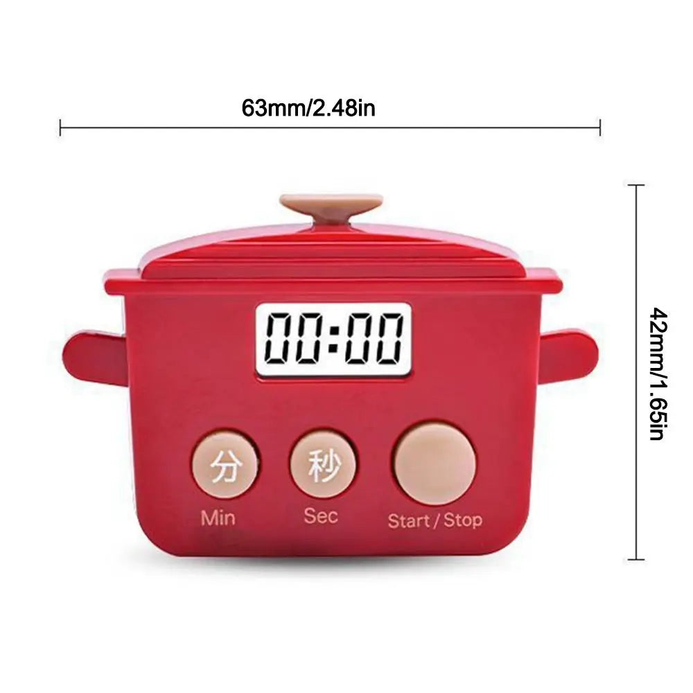 Creative LCD Kitchen Timer Cartoon Shape Multifunctional Countdown Timer Digital Alarm for Baking Cooking Sports Reminder