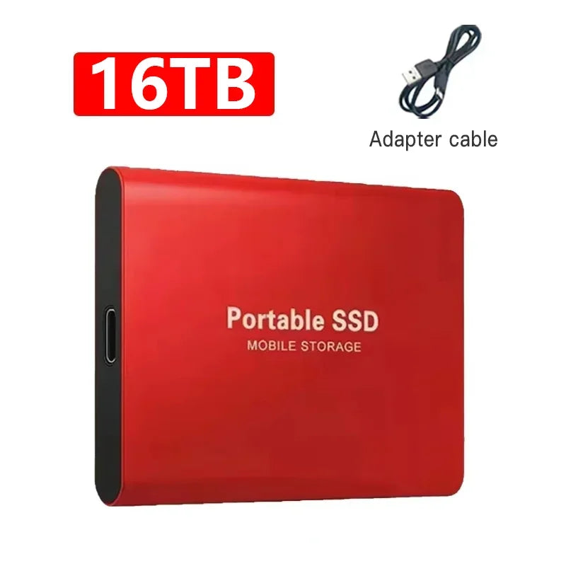 16TB High-speed Portable SSD 4TB External Hard Drive Genuine USB3.1 Solid-state Drives 1TB External Hard Disk for Laptops/MAC/PC