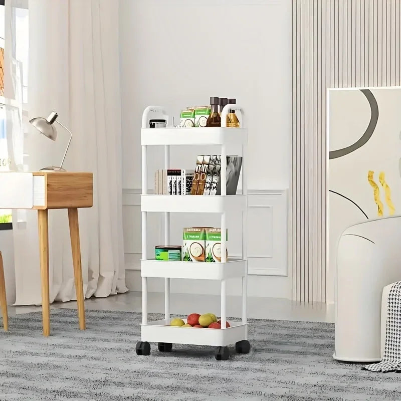 NewMultifunctional Storage Cart with Open Shelves Living Space Book Display Suitable for Kitchen Bedroom Storage Decor Organizer