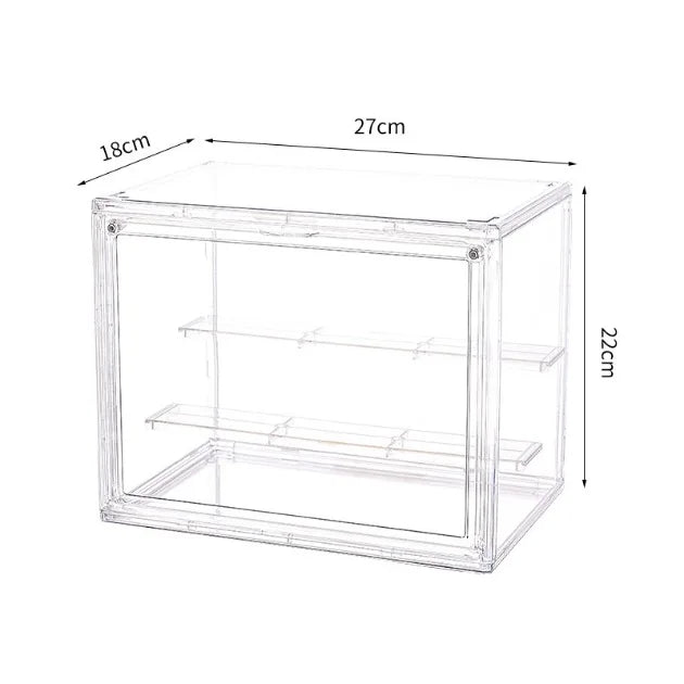Pop Mart 3-Tier Acrylic Display Case - Dustproof Step Shelf for Anime Cars, Action Figures & Jewelry Organizer
