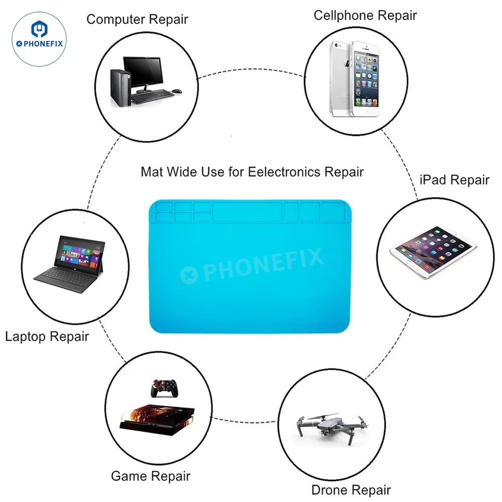 Anti-static ESD Soldering Silicone Mat Insulation Repair Pad Heat Insulation Working Mat Soldering Station Kit Repair Pad