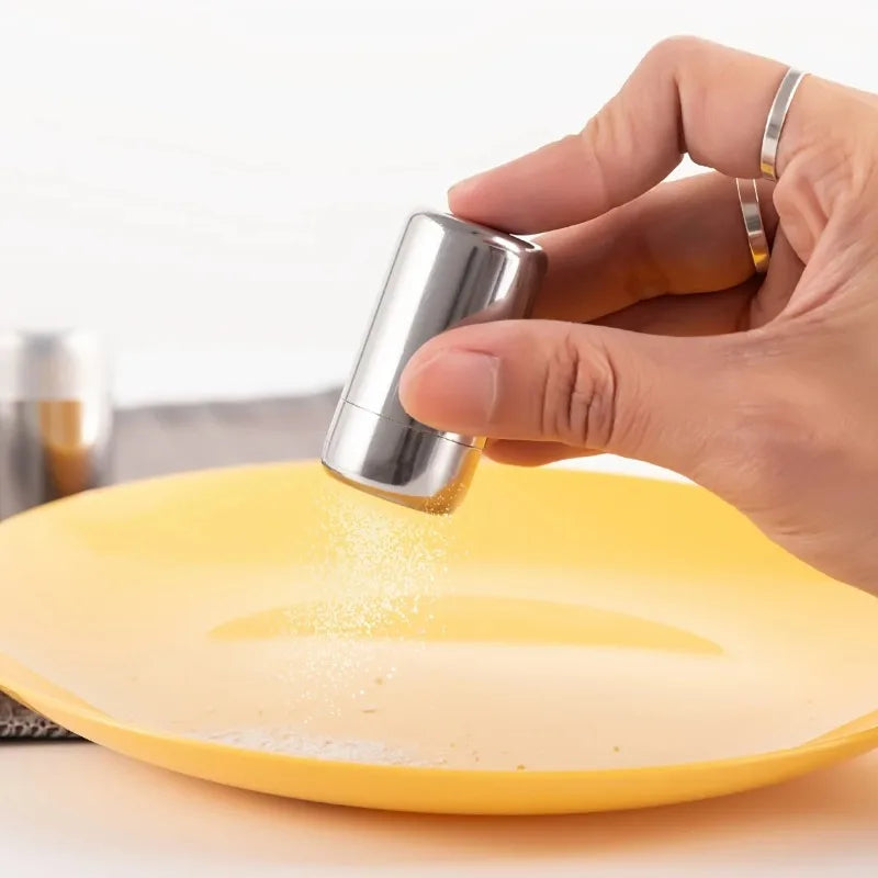 1pcs Food-Grade Stainless Steel Spice Jars   Mini Portable Salt  Pepper Shakers, Leak-Proof for Camping Picnic