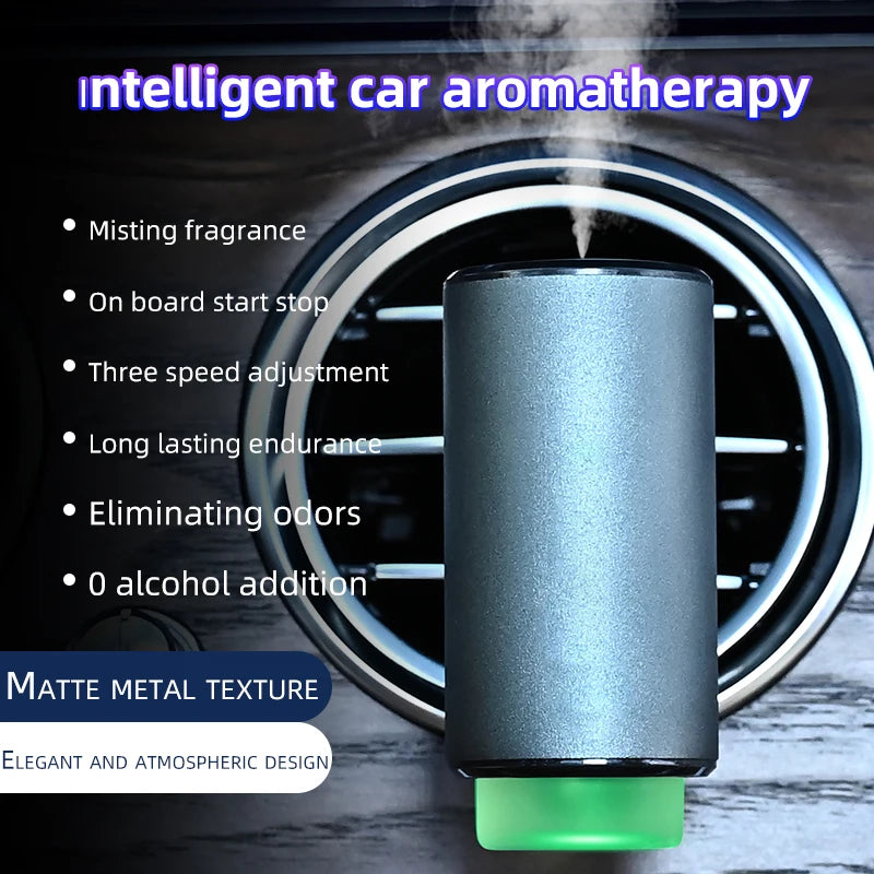 Smart Car Air Freshener Diffuser, Three Adjustable Modes, Intelligent Car Aroma Diffuser with 3pcs Essential Oil