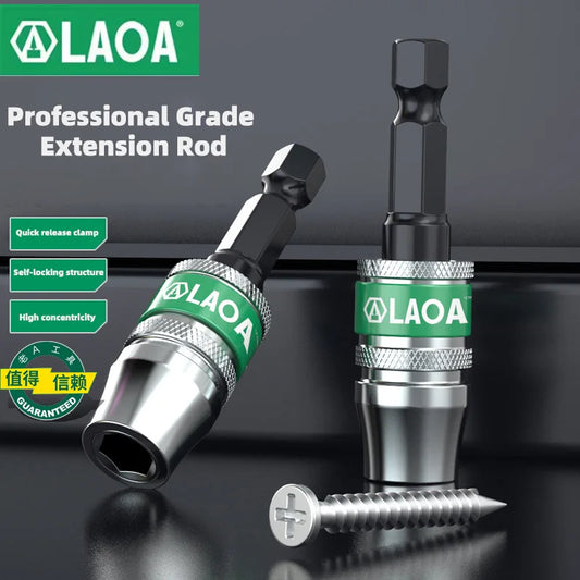LAOA 6.35mm Screwdriver Extension Hexagonal Handle Extended Connecting Rod Alloy Steel Screwdrivers Bit Holder Power Tools 1/4''
