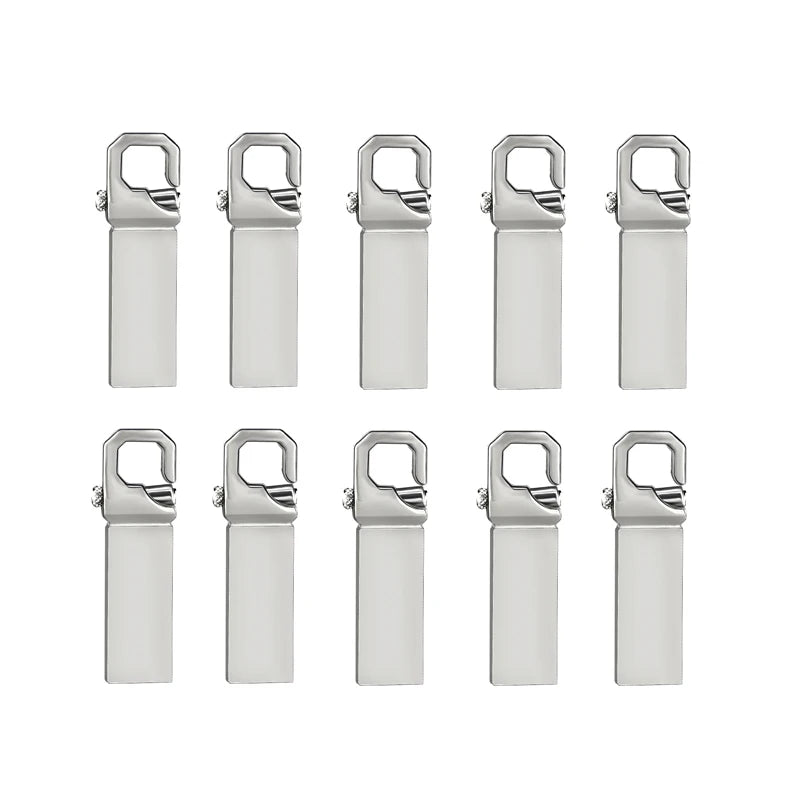 10Pcs/lot Metal USB Flash Drive 4GB 8GB Pen Drive 16GB 32GB cle USB Stick 2.0 UDP Memory Flash Drive 64GB 128GB Free custom logo