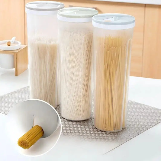 New  Food Storage Containers with Airtight Lid Pasta Noodles Sealed Can Plastic Kitchen Storage Spaghetti Organizer