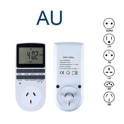 24 Hour Cyclic Electronic Digital Timer Switch EU UK AU US BR FR Plug Kitchen Timer Outlet Programmable Timing Socket 220V