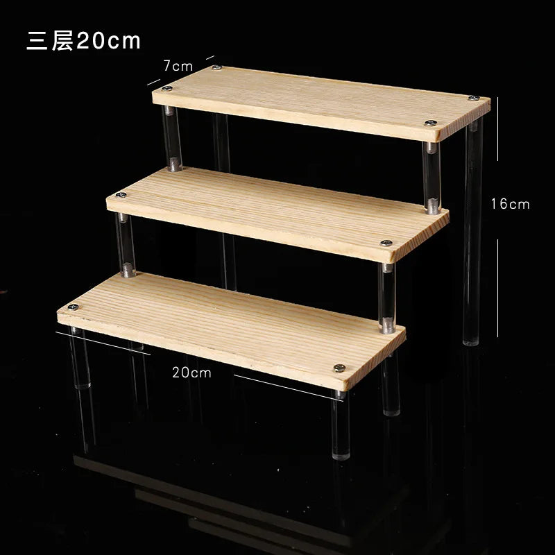 1-5 Tier Acrylic Display Stand,Clear Display Riser Rack for Cupcake,Perfume Doll Décor and Organizer Amiibo Funko POP Figures