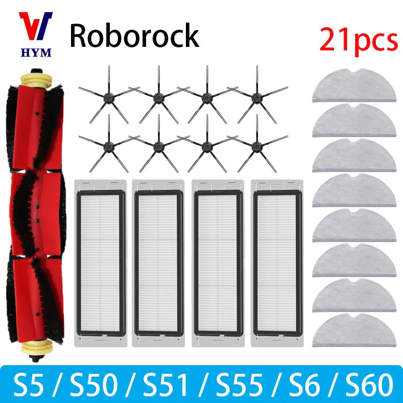 Roborock S5/S6 Accessories Kit – HEPA Filter, Mop & Side/Main Brushes