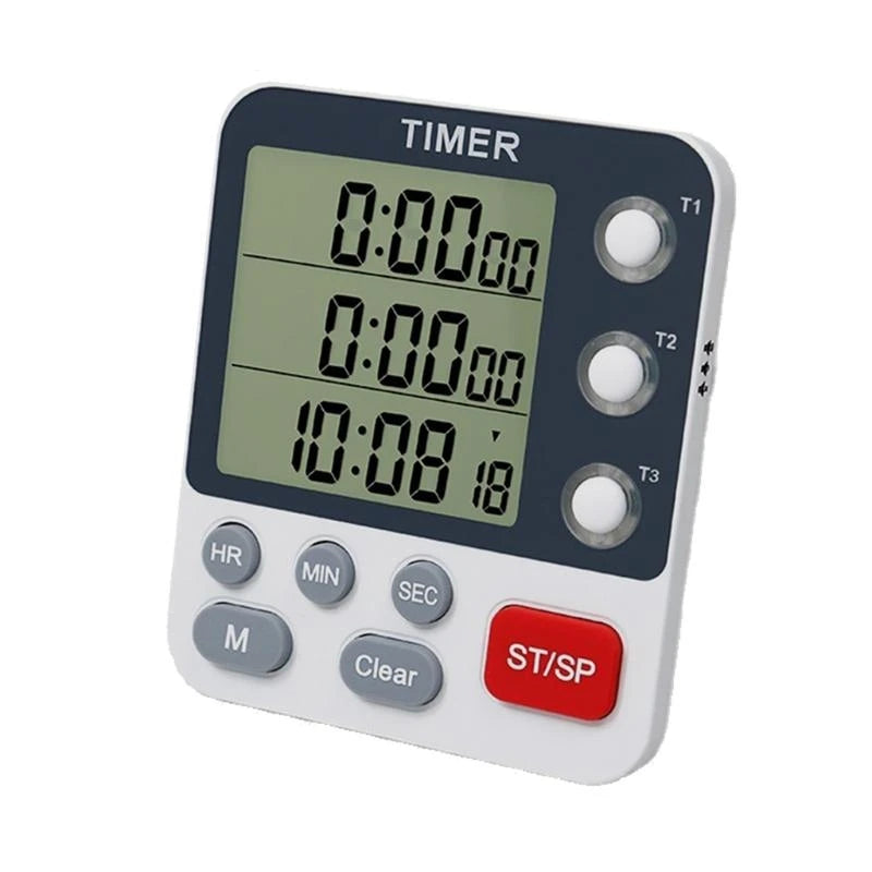 Kitchen Timer Digital Kitchen Timers Cooking Timer 3 Channels Count UP＆ Down Timer for w/ Loud Alarm Classroom Bathroom