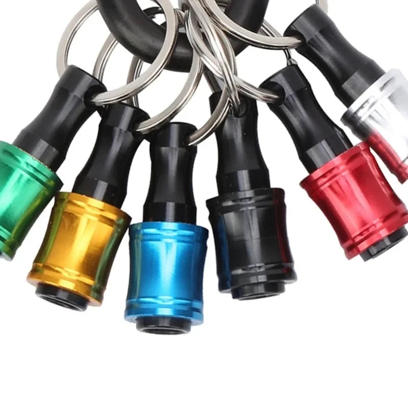 6pc color key chain quick-change extension rod 1/4 hexagon handle changeover rod screwdriver quick-release sleeve tool set