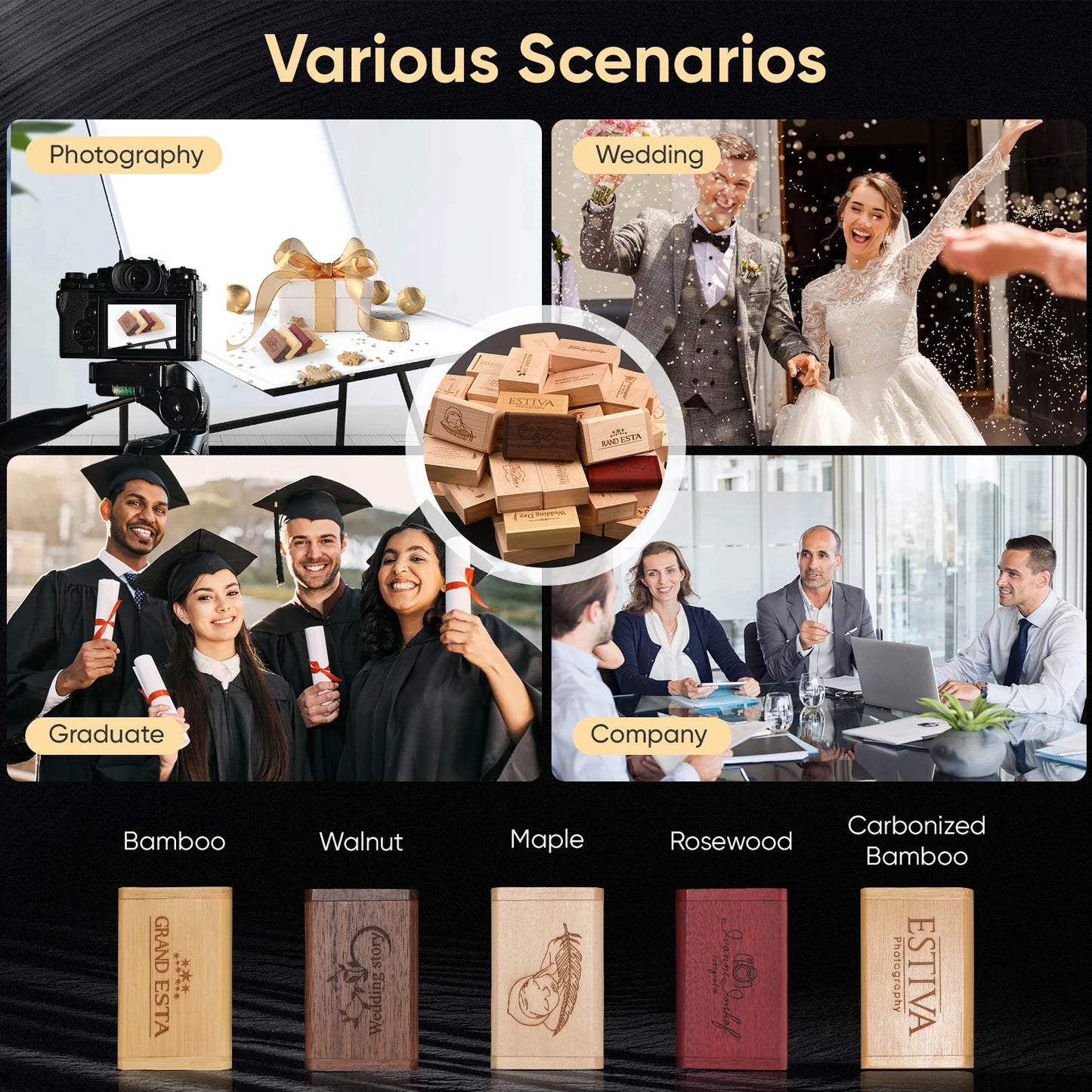 JASTER USB Flash Drive 2.0 128GB Memory Stick  Wooden/bamboo Free Logo Pendrive 4GB 8GB 16GB 32GB  64GB Pen Drive Wedding Gifts