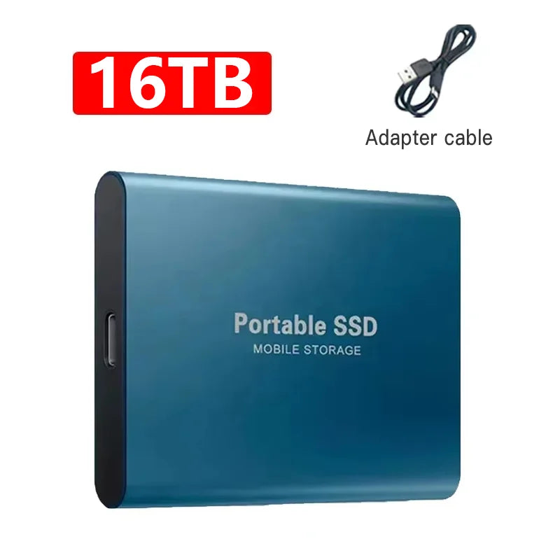 16TB High-speed Portable SSD 4TB External Hard Drive Genuine USB3.1 Solid-state Drives 1TB External Hard Disk for Laptops/MAC/PC