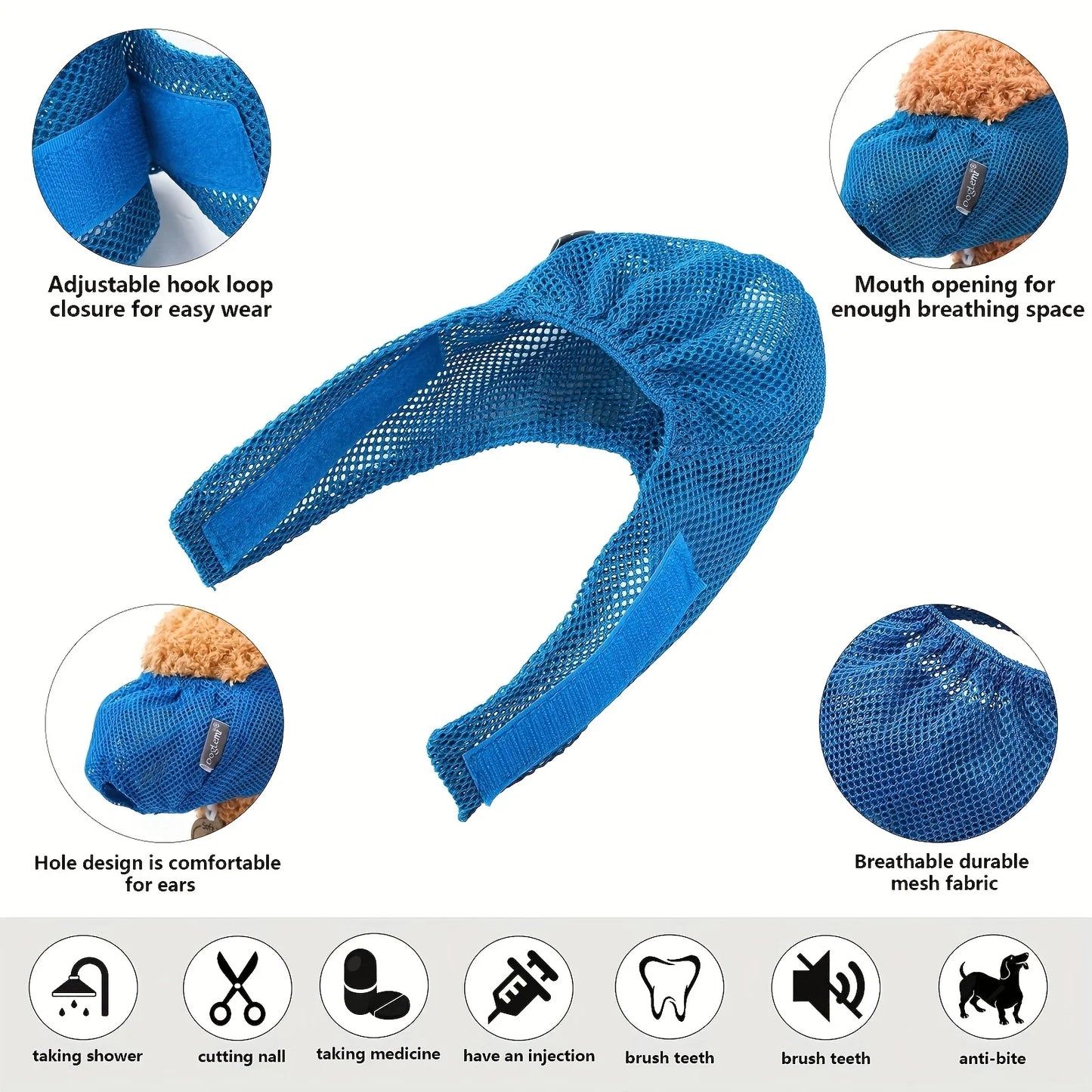 Adjustable Comfortable Cat Muzzle Breathable Mesh, Perfect Grooming Accessory, Safety Protective Mesh Cover, Kitten Protector