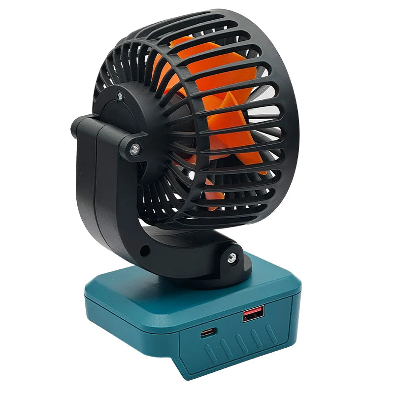 Power Tool Accessories Foldable Electric Fan USB Type-C Mobile Phone Charger Power Bank For Makita 18V Lithium Battery BL1830