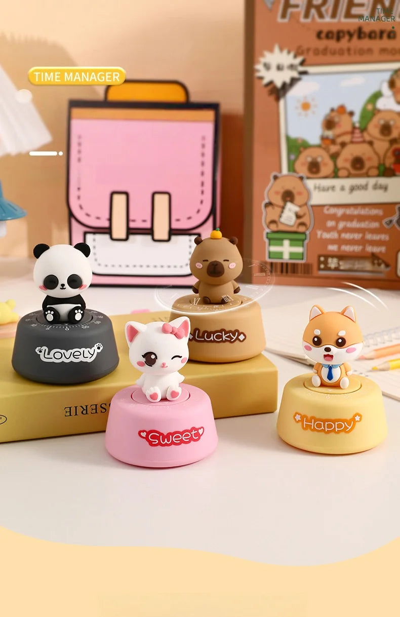 Creative cartoon cute pet timer decoration cute student desktop office decoration kitchen timer