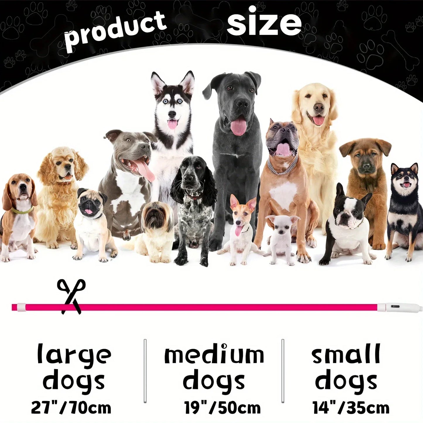 LED Light Dog Collar USB Charging Luminous Anti-Lost Necklace for Large Medium Small Dogs Pet Safety Accessory