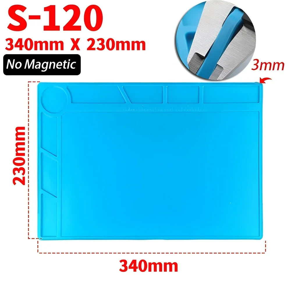 Magnetic Heat Insulation Soldering Mat Silicone Working Pad for Phone Electronic ESD Repair Heat Resistant Maintenance Tool Kit