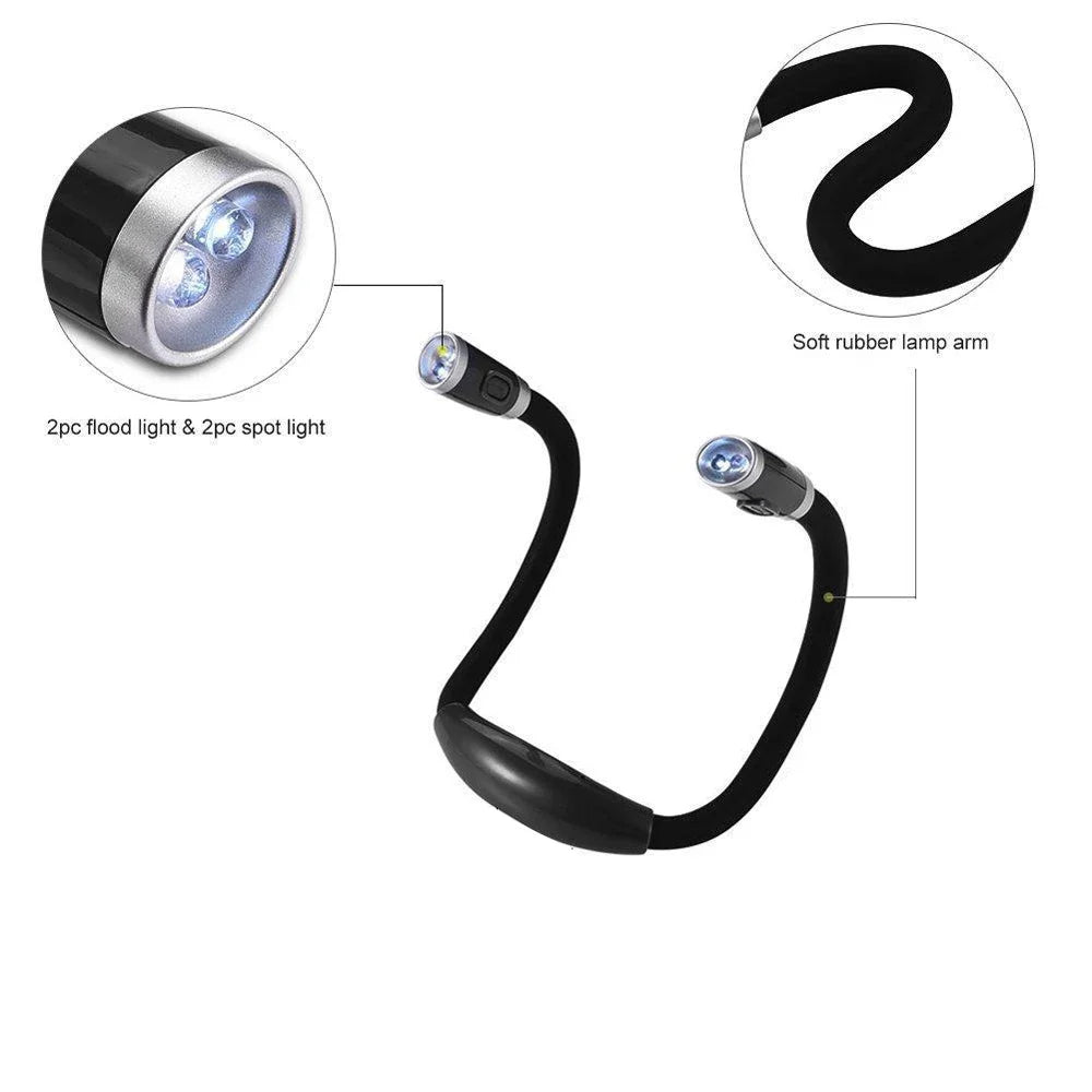 Handsfree LED Neck Light Adjustable Flexible Reading Light Knitting Crocheting Book Light Bedside Reading Lamp For Work Running