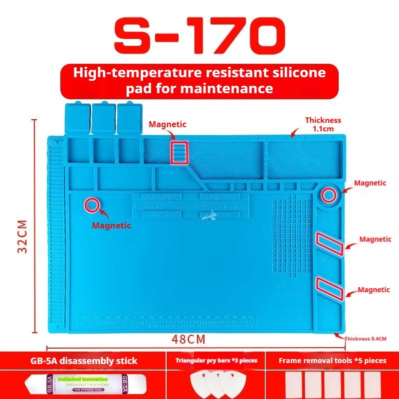 Multi-functional high-temperature resistant workbench heat insulation pad for mobile phone and computer repair