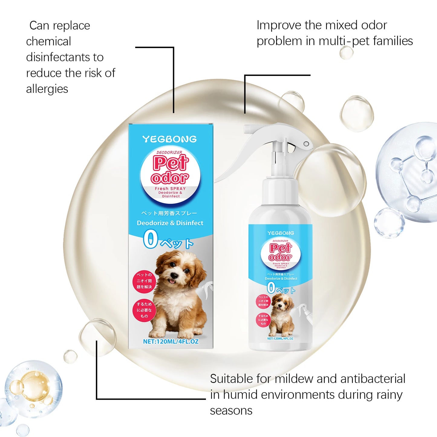 Pet Deodorizing Spray - A Universal Deodorizing Spray with Woody Essential Oil & Triple Plant Power for Odor Elimination