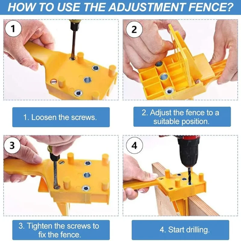 Woodworking Dowel Jig Kit set 6/8/10mm Drilling Doweling Hole Saw Drill Guide Hole Locator For Carpentry Straight Hole Clamp