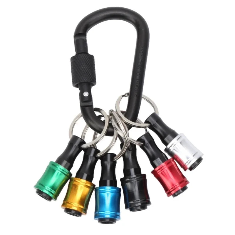 6pc color key chain quick-change extension rod 1/4 hexagon handle changeover rod screwdriver quick-release sleeve tool set