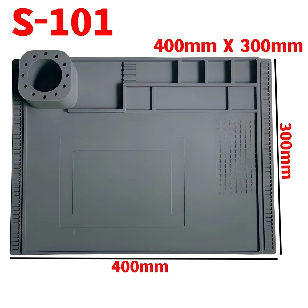 Magnetic Heat Insulation Soldering Mat Silicone Working Pad for Phone Electronic ESD Repair Heat Resistant Maintenance Tool Kit