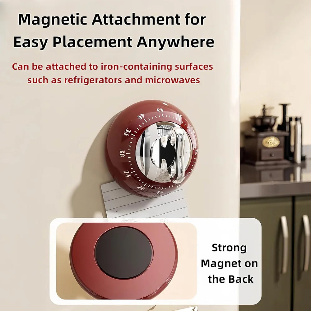 Magnetic Kitchen Timers for Cooking, 60 Minute Countdown with Loud Alarm, Multi-Purpose Cooking Timer for Baking Gym Workouts