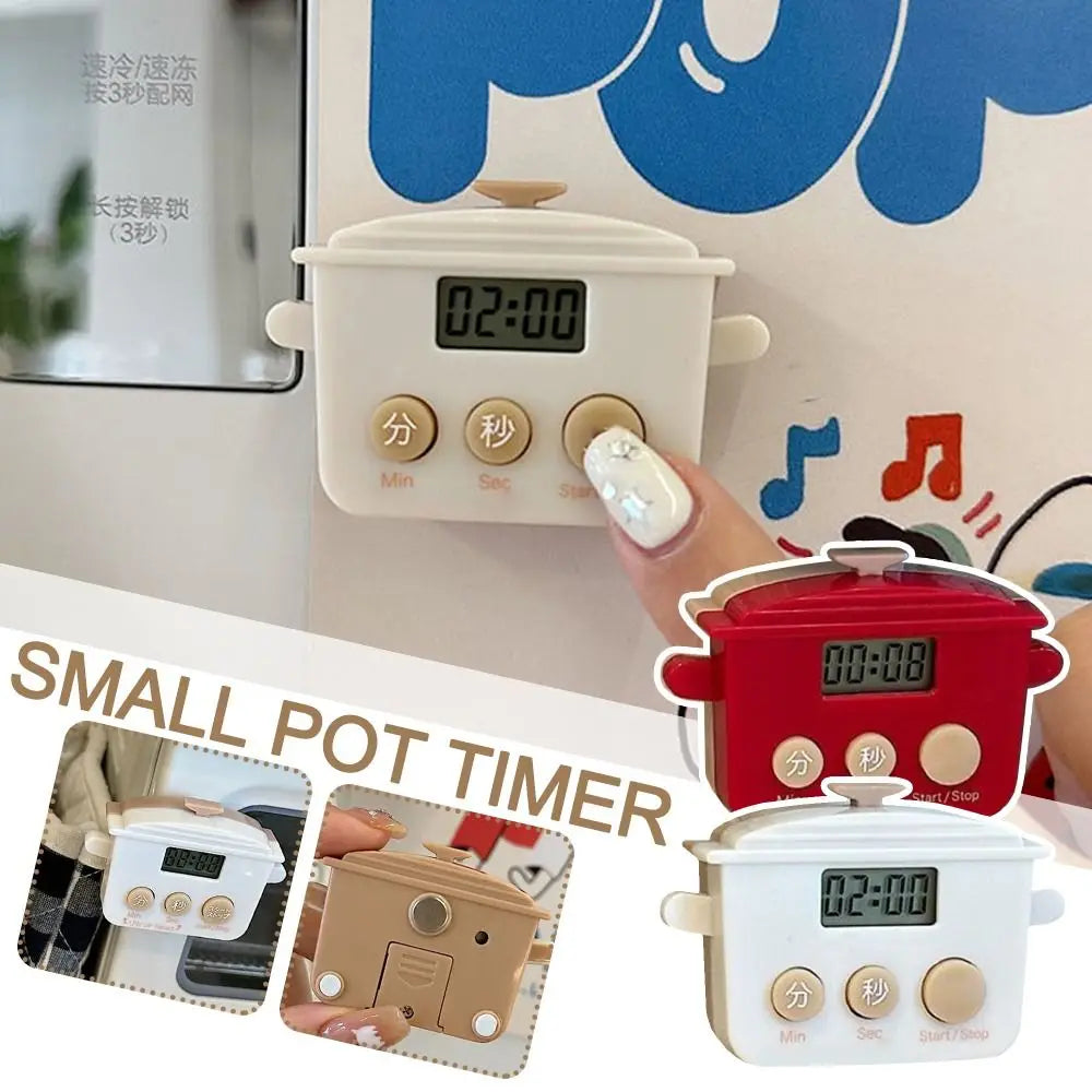 Creative LCD Kitchen Timer Cartoon Shape Multifunctional Countdown Timer Digital Alarm for Baking Cooking Sports Reminder